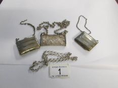 2 silver chains, a foreign silver purse