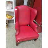 A red wing arm chair