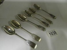 A set of 6 silver teaspoons