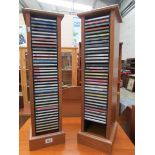 2 teak CD stands and large quantity of C