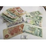 A mixed lot of old bank notes including