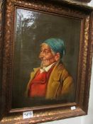 An oil on canvas portrait of an old gent