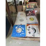 A box of 45rpm records