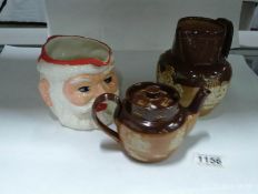 A Royal Doulton salt glaze teapot and ju