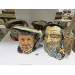 4 large Royal Doulton character jugs