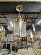 A brass hall lantern