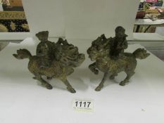 A pair of Buddhist gilt bronze figures