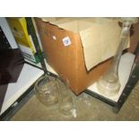 A quantity of oil lamp chimneys etc