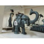 A cast iron elephant money box