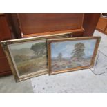 A pair of gilt framed farming prints