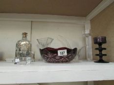 5 items of signed glass including Vera W