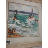 A modern framed and glazed seascape