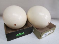 A pair of ostrich eggs