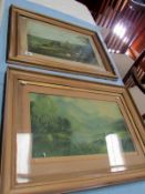 A pair of framed and glazed country scen