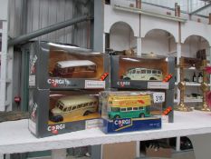 4 Corgi classics Bedford OB coaches and