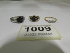 An 18ct gold ring, a 9ct gold ring and a