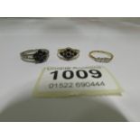 An 18ct gold ring, a 9ct gold ring and a