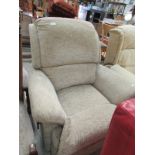 A hand operated reclining chair