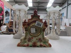 A ceramic mantel clock