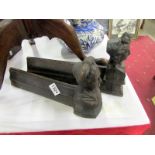 2 Victorian cast iron boot scrapers