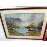 A framed and glazed watercolour of a Sco