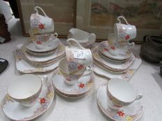 A 27 piece 1930's tea set by Heathcote