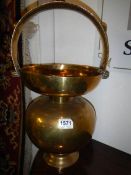 A large brass pot