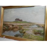 An oil painting under glass rural scene