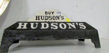 A Cast iron Hudson's soap stand