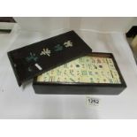 A boxed mahjong set