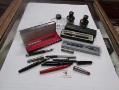 A quantity of fountain pens including Pa