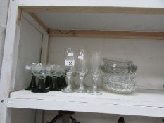 A mixed lot of glassware including wine