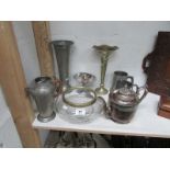 A mixed lot of silver plate including va