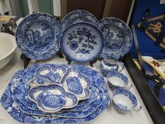 A mixed lot of blue and white including