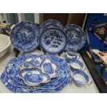 A mixed lot of blue and white including