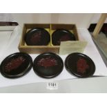 A boxed set of 5 Chinese carved Gingko w