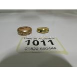 A 9ct gold engraved wedding ring and a 9