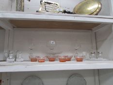 A mixed lot of glassware, one shelf