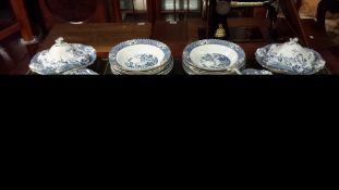 A blue and white part dinner service by