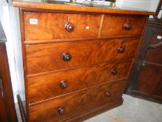 A Victorian mahogany 2 over 3 chest of d