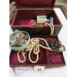 A jewellery box and costume jewellery