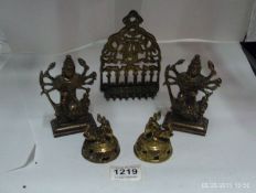 5 items of Brass including Indian Dietie