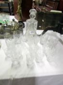 2 decanters and a mixed lot of glasses