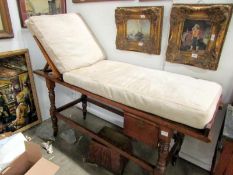 A Victorian doctor's examination couch a