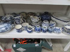 A large quantity of blue and white inclu
