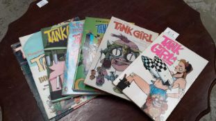 A collection of Tank Girl graphic novels