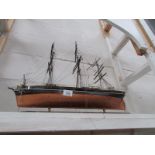 A model sailing ship, a/f