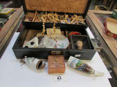 A jewellery box and mixed lot including