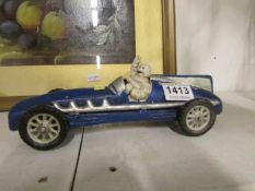 A blue Michelin racer