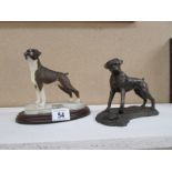 2 boxer dog figures